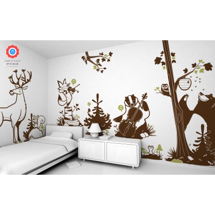 Stickers Animaux De La Foret Deco Murale De Chambre Enfants Tres Nature