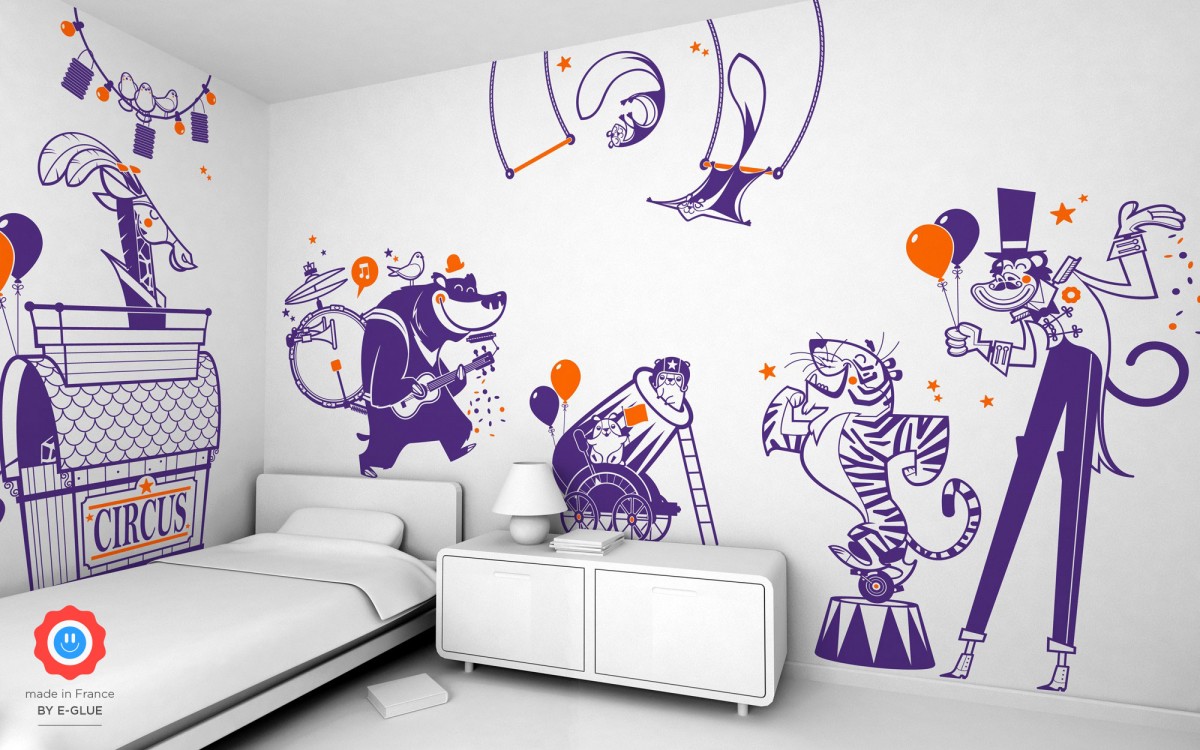 circus kids wall decals