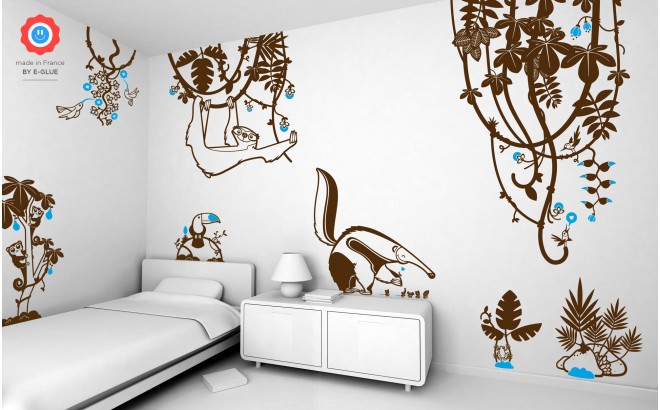 rain forest jungle theme kids wall decals pack