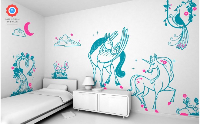 fairy world theme kids wall decals pack