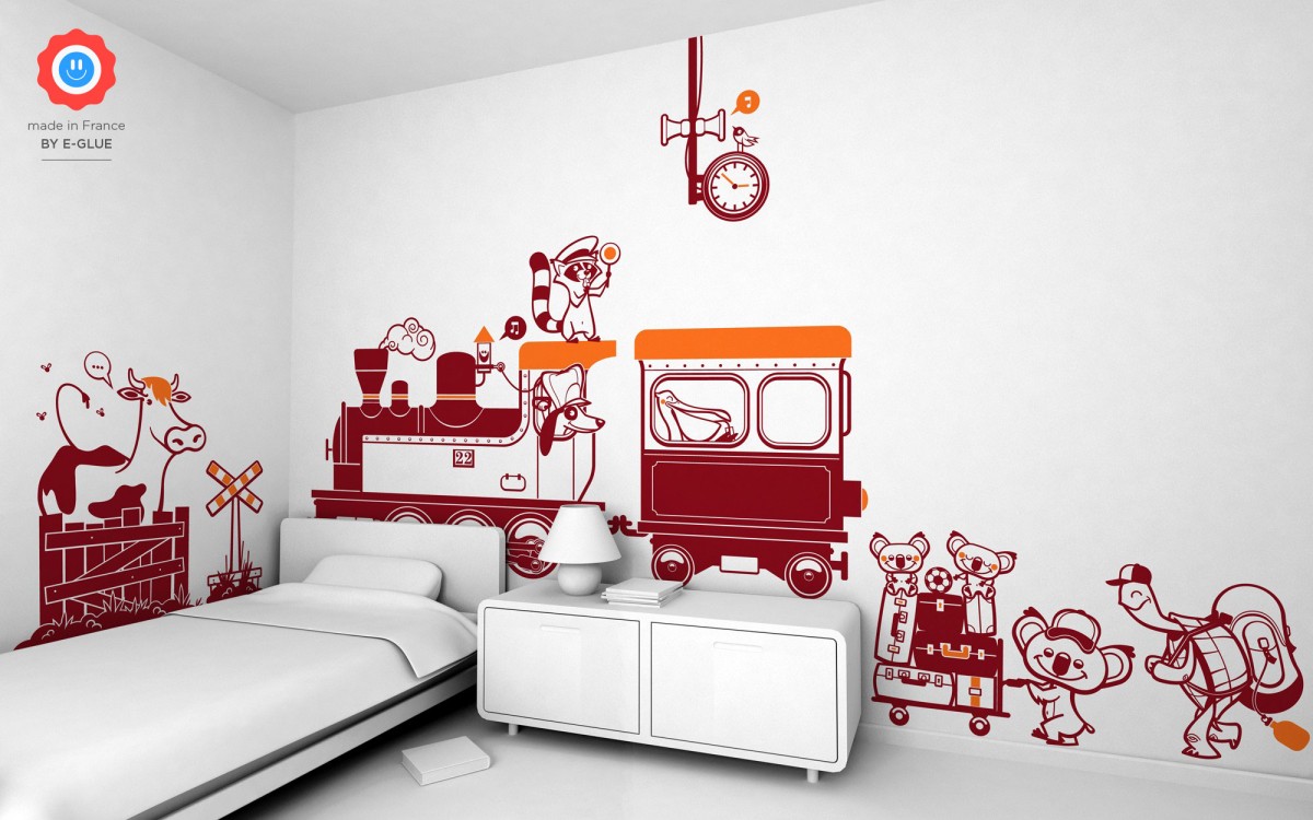 train station kids wall decals