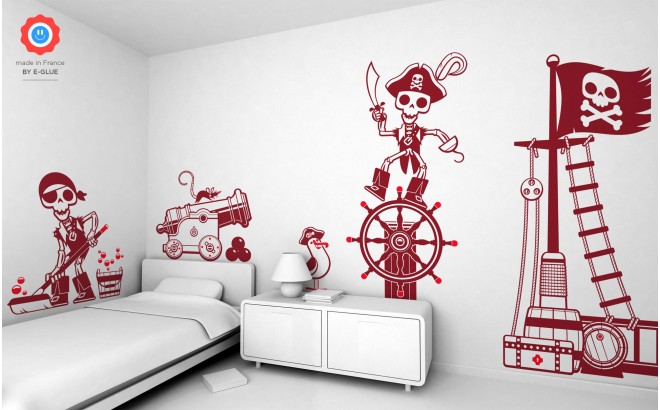 corsairs sailors pirates theme kids wall decals pack