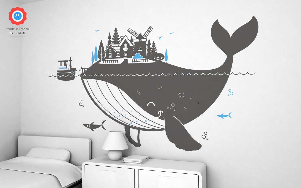 whale island wall decals (XXL)