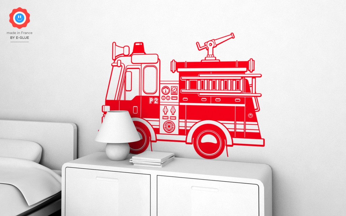 firetruck kids wall decals (XL)