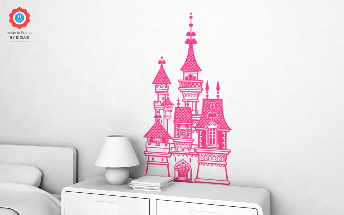 Choix Taille Et Couleur Stickers Mural Chateau De Princesse Feerie