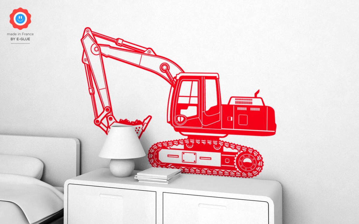 excavator digger kids wall decals (XL)