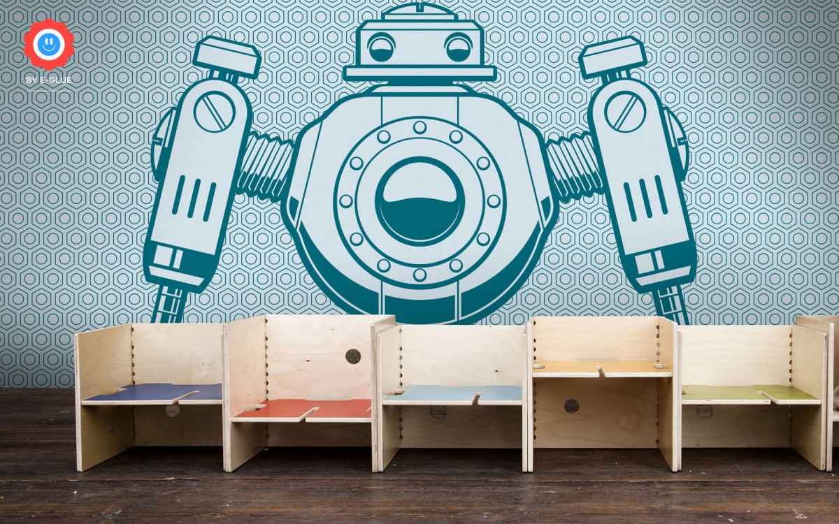 kids wallpaper mural XXL robot