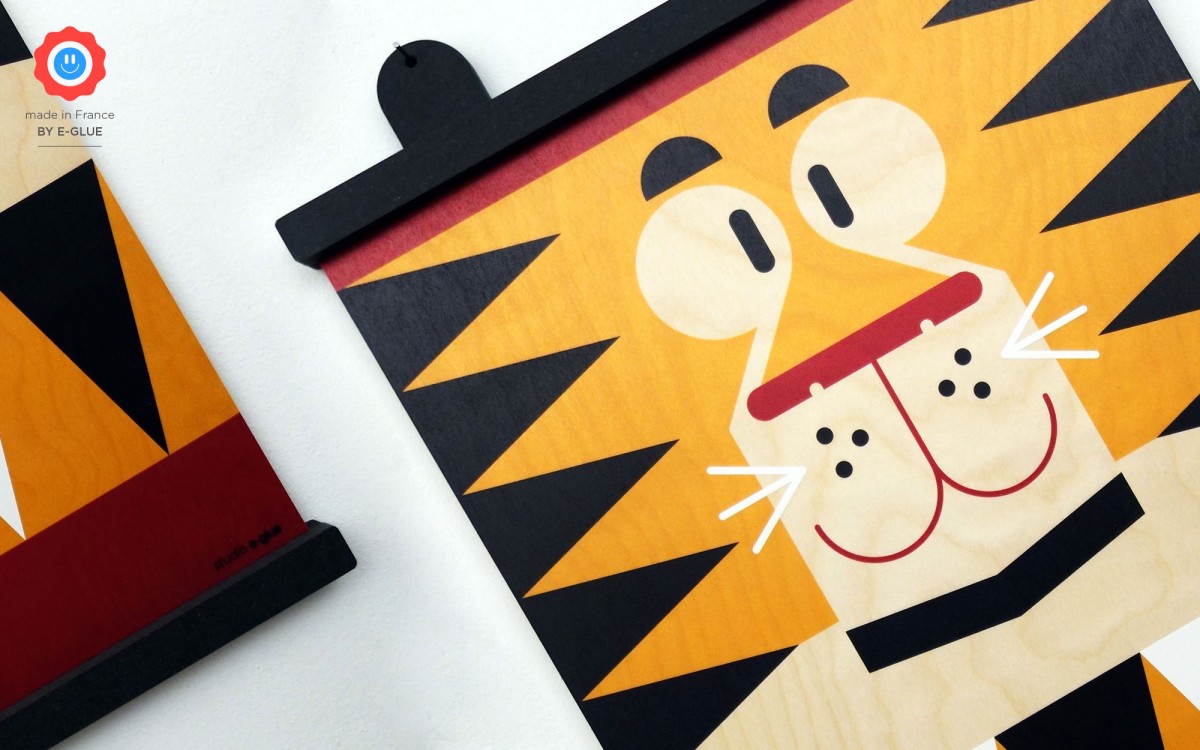 wood print minipic tiger