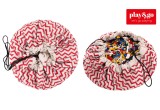 Sac Rangement de Jouets et Tapis de Jeux Play and Go zigzag rouge