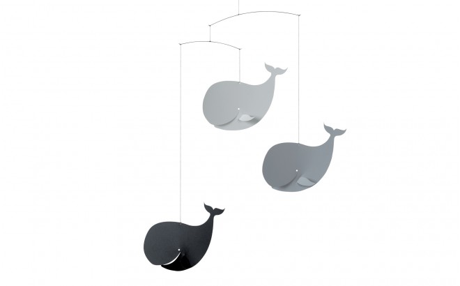 mobile bébé baleines gris Flensted pour décoration chambre bébé