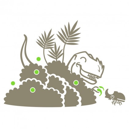 vinilos infantiles dinosaurio matorral y raptor
