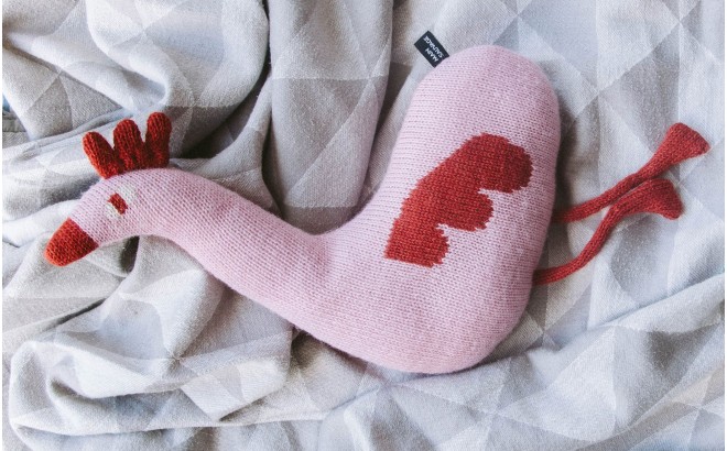 muñeco peludo Polla rosa para bebé por Main Sauvage