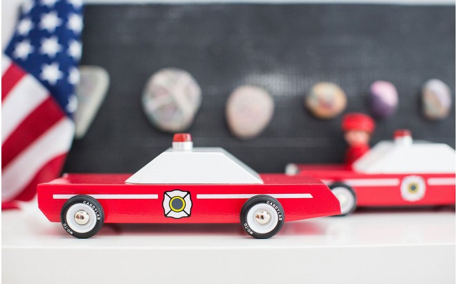 Firechief wood toy car by Candylabtoys