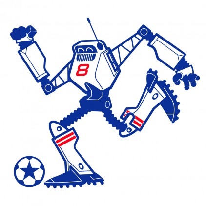 striker soccer robot kids wall decals for boy room