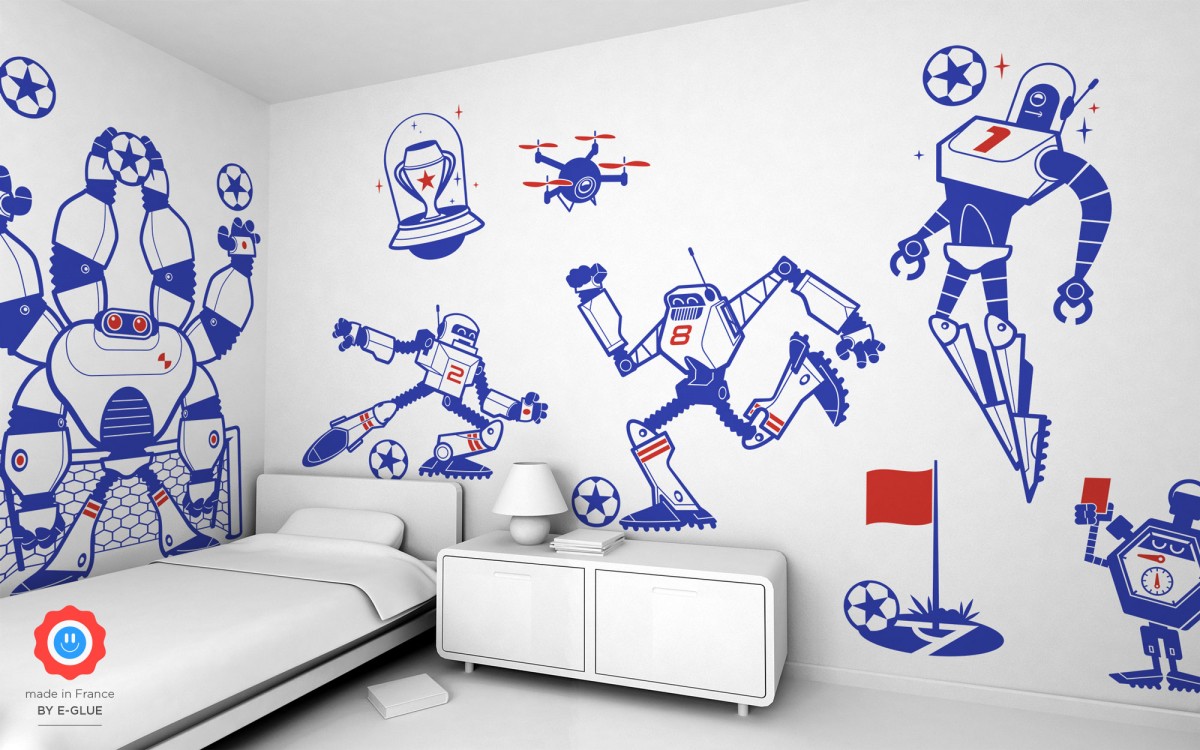 striker robot kids wall decals