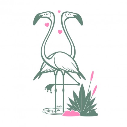 stickers enfant flamants roses