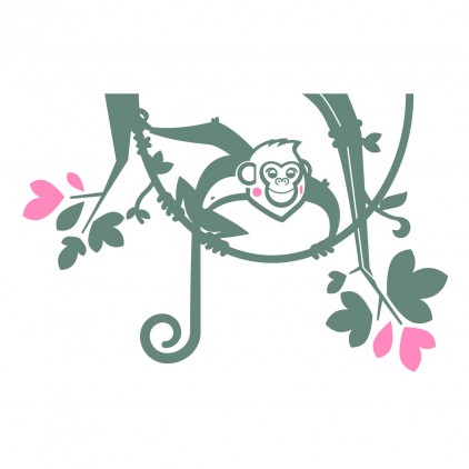 capuchin monkey 2 kids wall decals