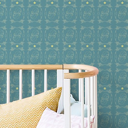 kids room wallpaper squirrels (horizontal)