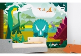 papier-peint enfants dinosaures pour chambre garçon, papier-peint monde jurassique