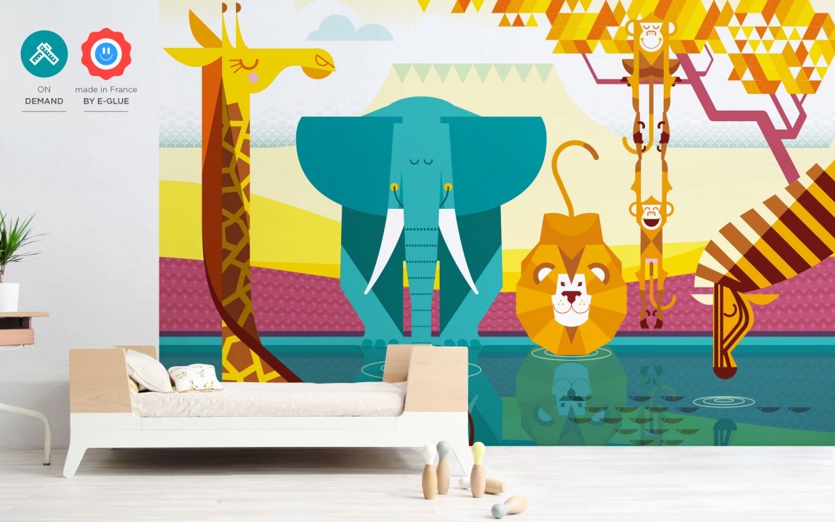 bespoke kids jungle wall mural