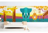 Mural Infantil Papel Pintado a Medida panorámico planicie Africana