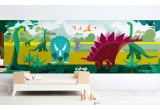 mural infantil panorámico dinosaurios para habitaciones infantiles niños