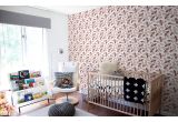 papier peint floral rose pour chambre enfant bébé ou fille