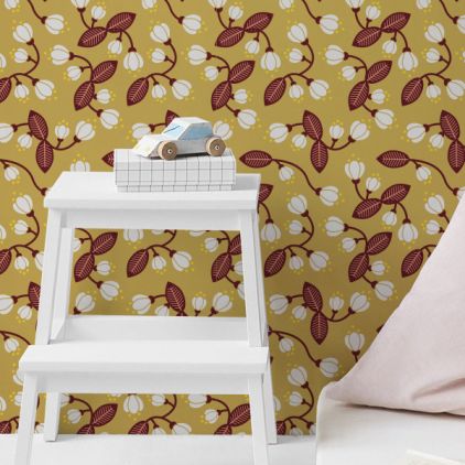 papel pintado infantil de flores asiáticos para habitación niñas