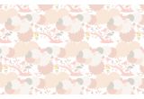 cute pink bird wallpaper for kids room, girls room or baby nursery