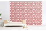 cute pink sheep nursery wallpaper for kids room, girls room or baby room