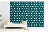 cute peacock blue sheep kids wallpaper for children's room or baby nursery