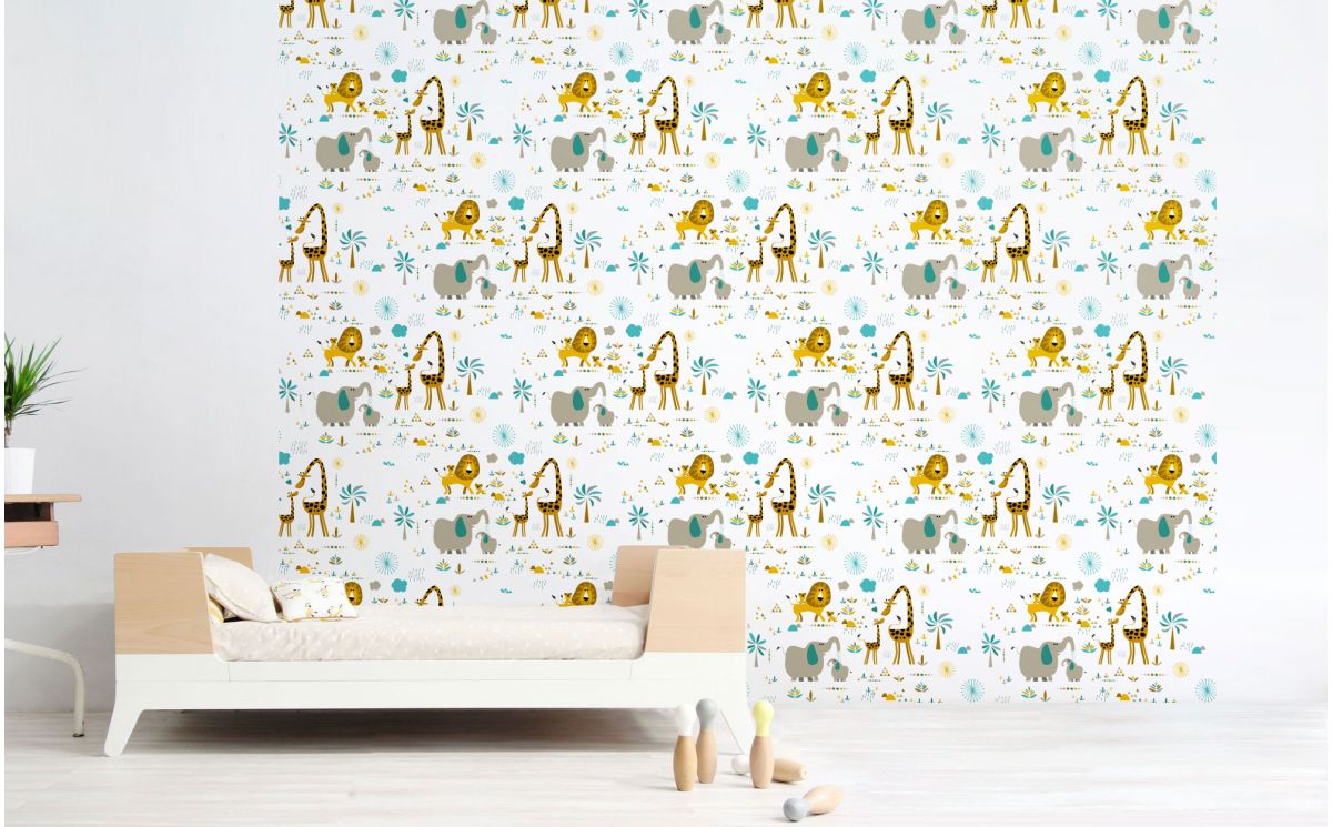 JUNGLE ANIMALS WALLPAPER - Nursery Wall Murals