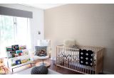 cute and modern grey and pink graphic nursery wallpaper for girls room or baby room