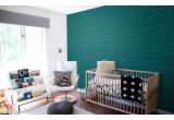 papel pintado gráfico infantil azul pato y menta para habitación moderna bebés o niños