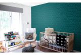 cute and modern duck blue and mint graphic nursery wallpaper for boys room or baby room