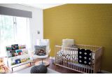 papel pintado gráfico infantil mostaza y amarillo para habitación infantil moderna