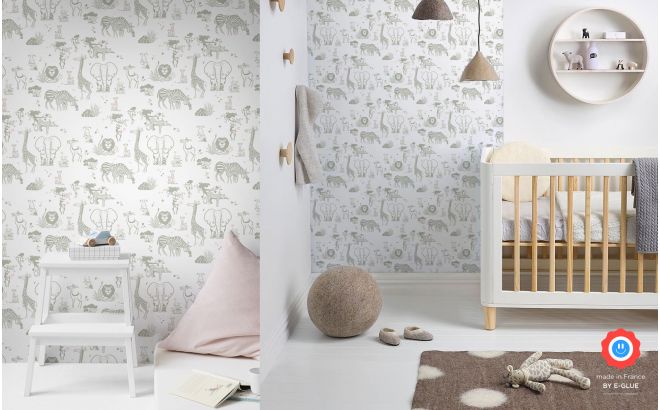 PAPEL PINTADO ANIMALES JUNGLA - Habitación Infantil Niñas