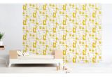 cute forest animals wallpaper mustard and grey for children's room or baby nursery