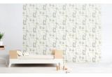 papel pintado infantil con lindos animales del bosque gris y amarillo para habitaciones infantiles bebés