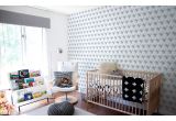 papel pintado infantil bebé gris azul con ballenas lindas para habitación bebés o niños