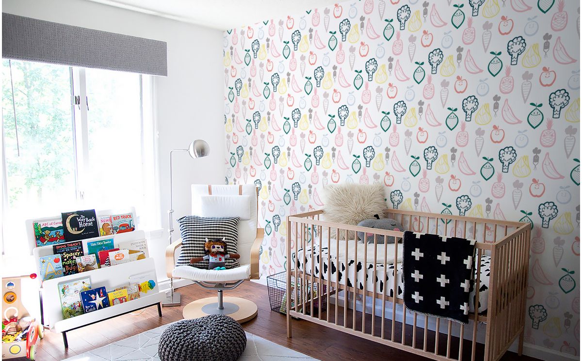 FRUIT AND VEGGIE NURSERY WALLPAPER - Baby Room Wall Murals