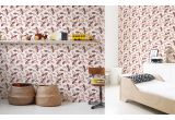 pink floral wallpaper for kids room, girls room or baby nursery