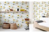cute jungle animals wallpaper for children's room or baby nursery