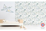 papel pintado infantil dinosaurio y vinilo decorativo pterodactyl azul para habitación infantil niño