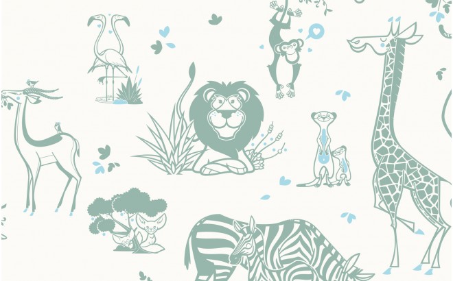 SAFARI ANIMALS WALLPAPER - Boys Room Wall Murals SAFARI ANIMALS WALLPAPER - Boys Room Wall Murals