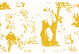 cute forest animals wallpaper mustard and grey for children's room or baby nursery