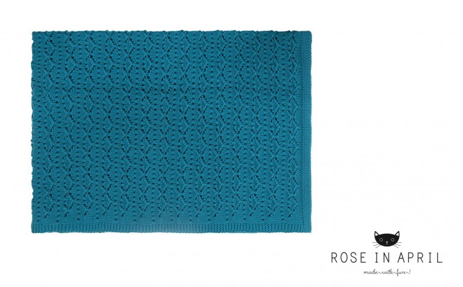 Couverture Enfant Dentelle Bleu Petrole Rose In April