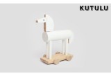 wooden white horse toy Ortus by Kutulu design