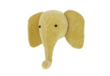 mini elephant head wall trophy yellow velvet by fiona walker