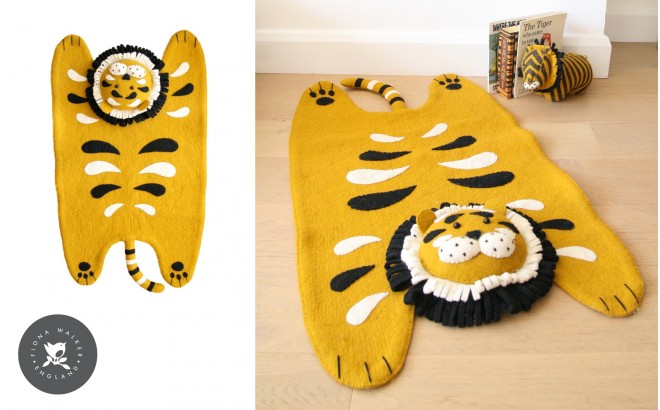 felt tiger rug for kids by Fiona Walker